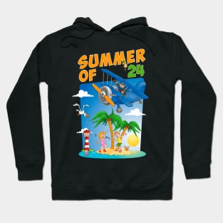 The summer of 2024 - funny and colourful illustration Hoodie